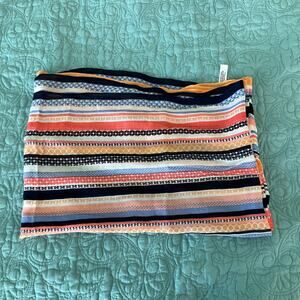 Talbots Multicolor Geometric Striped Square Tube Infinity Scarf 34 x 24
